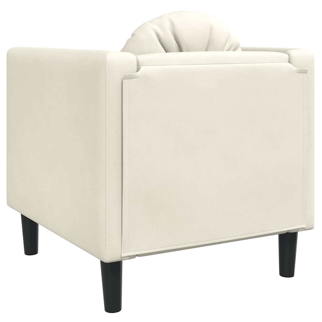 Fauteuil avec coussin en velours crème