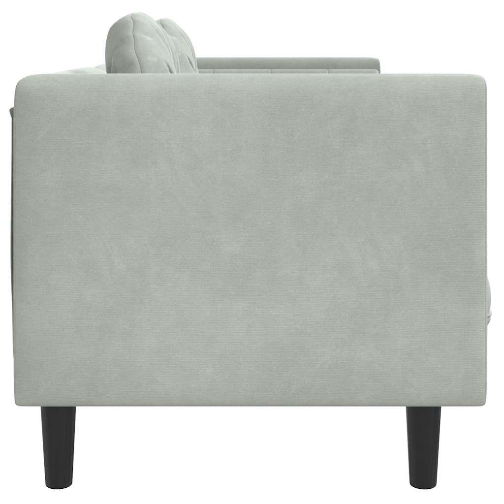 Sofa with Cushions 3-Seater Light Gray Velvet