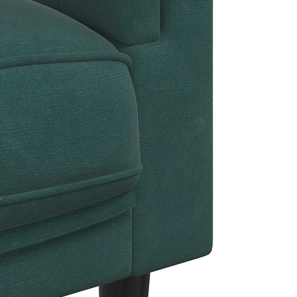 Canapé avec coussins 3 places en velours vert foncé