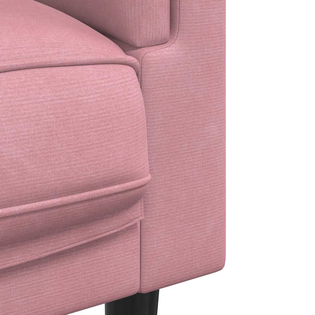 Canapé avec coussins 3 places en velours rose