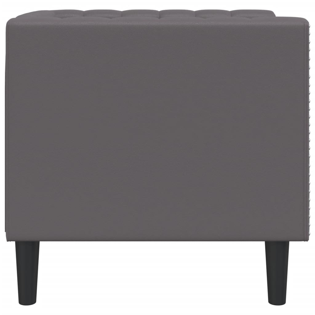 Fauteuil Chesterfield en similicuir gris