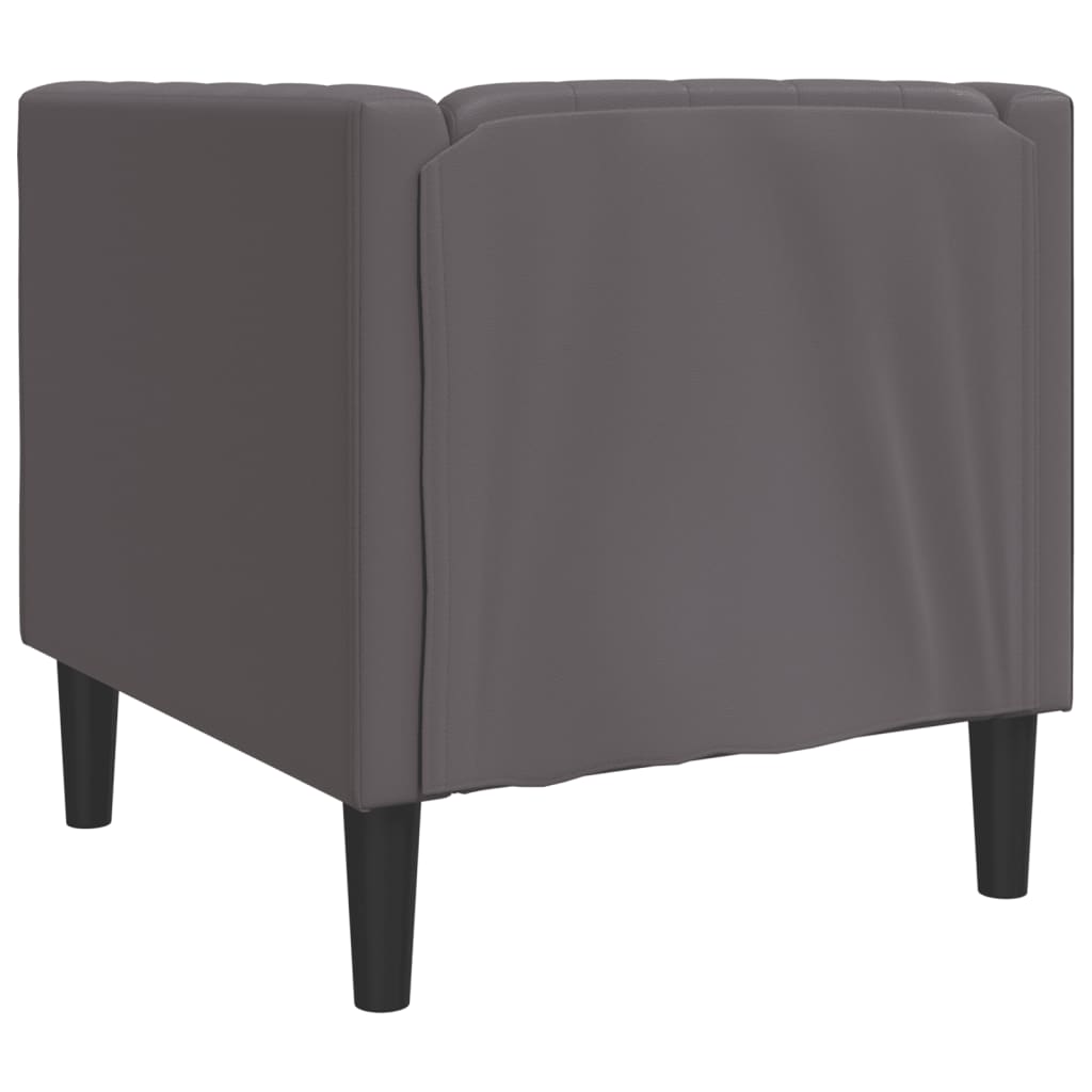 Fauteuil Chesterfield en similicuir gris