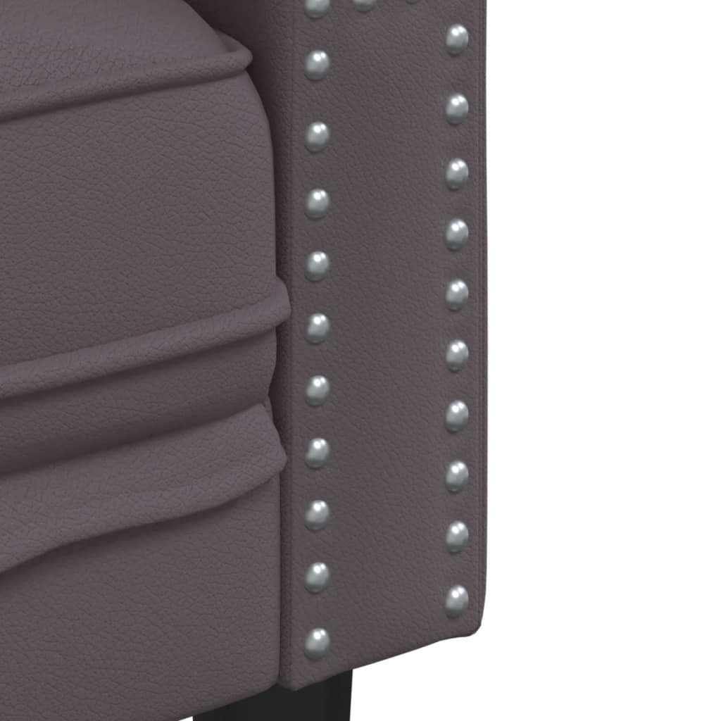 Fauteuil Chesterfield en similicuir gris