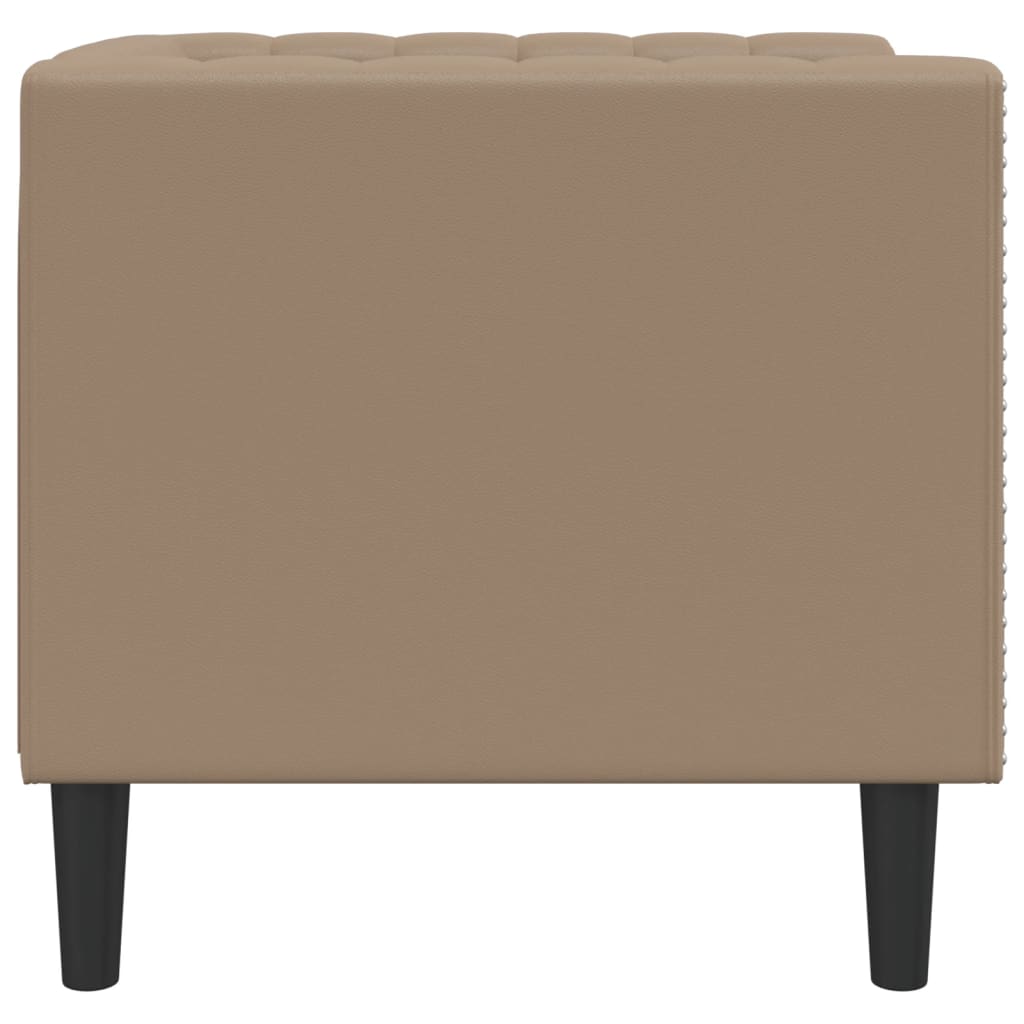 Fauteuil Chesterfield en similicuir cappuccino