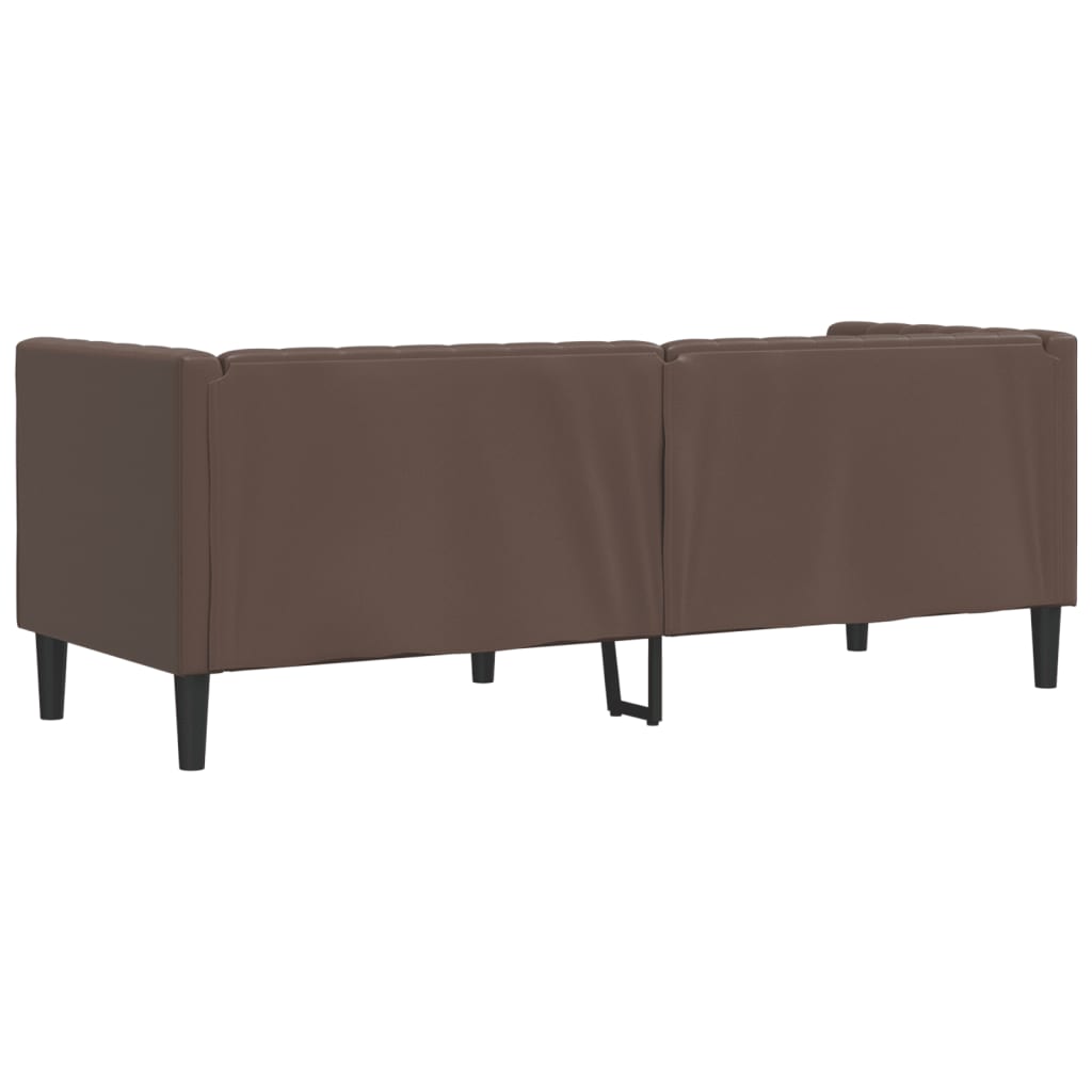 Canapé Chesterfield 3 places en similicuir marron