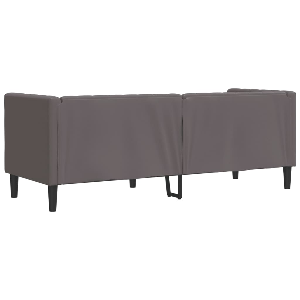 Canapé Chesterfield 3 places en similicuir gris