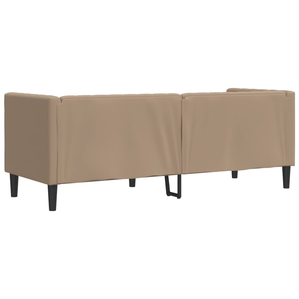 Canapé Chesterfield 3 places cappuccino simili cuir
