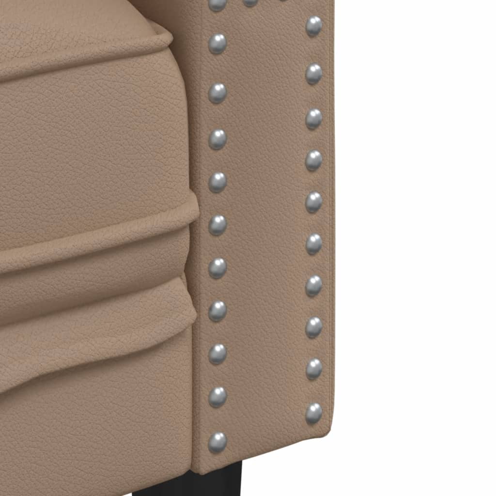 Canapé Chesterfield 3 places cappuccino simili cuir