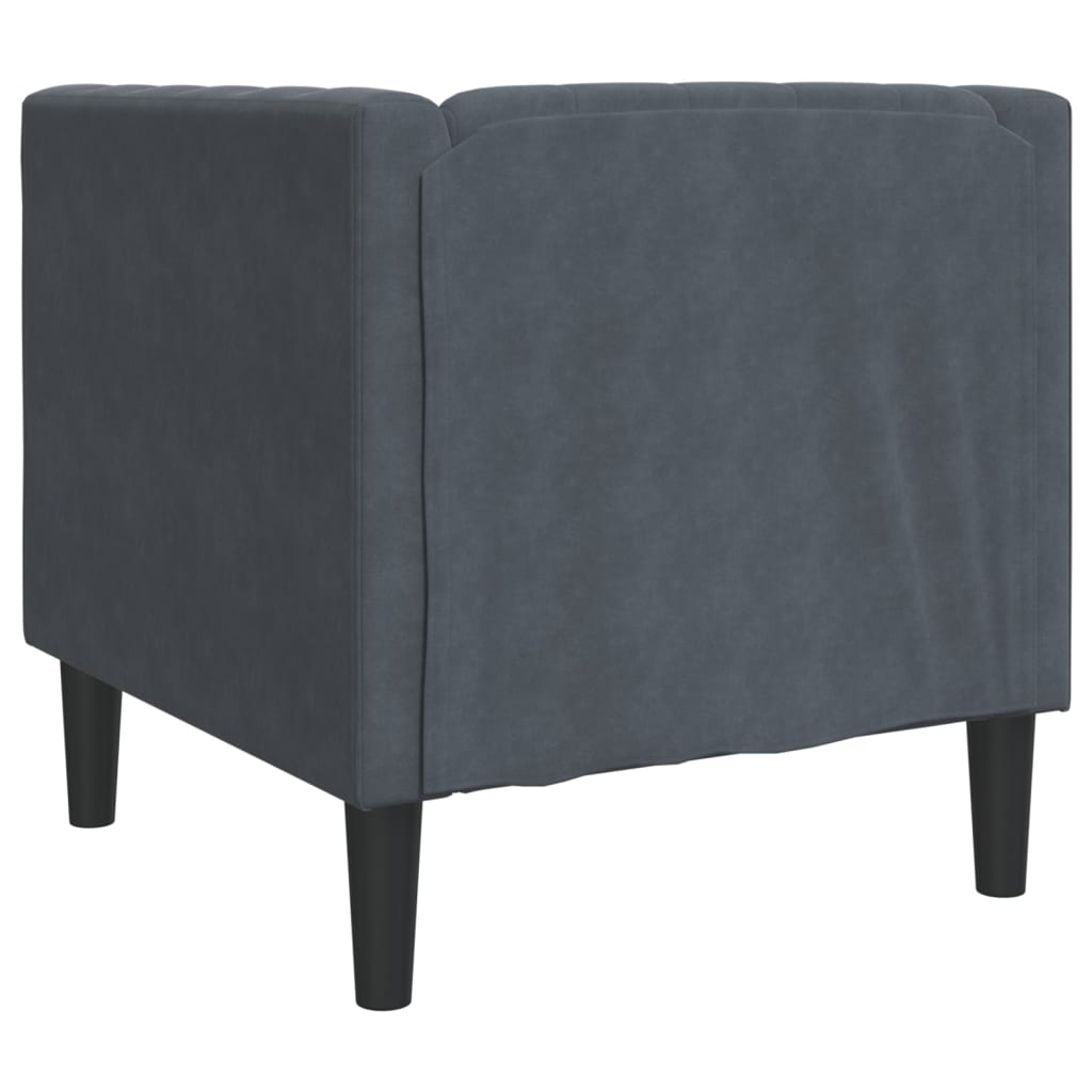 Fauteuil Chesterfield en velours gris foncé