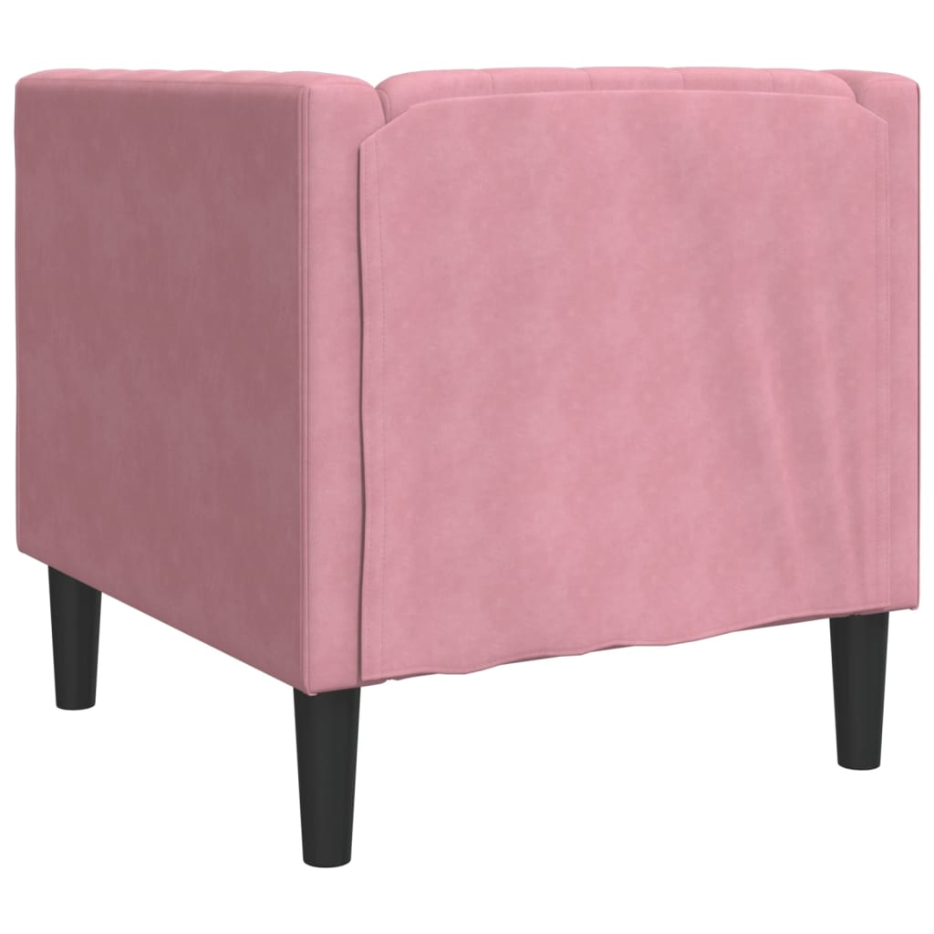 Fauteuil Chesterfield en velours rose