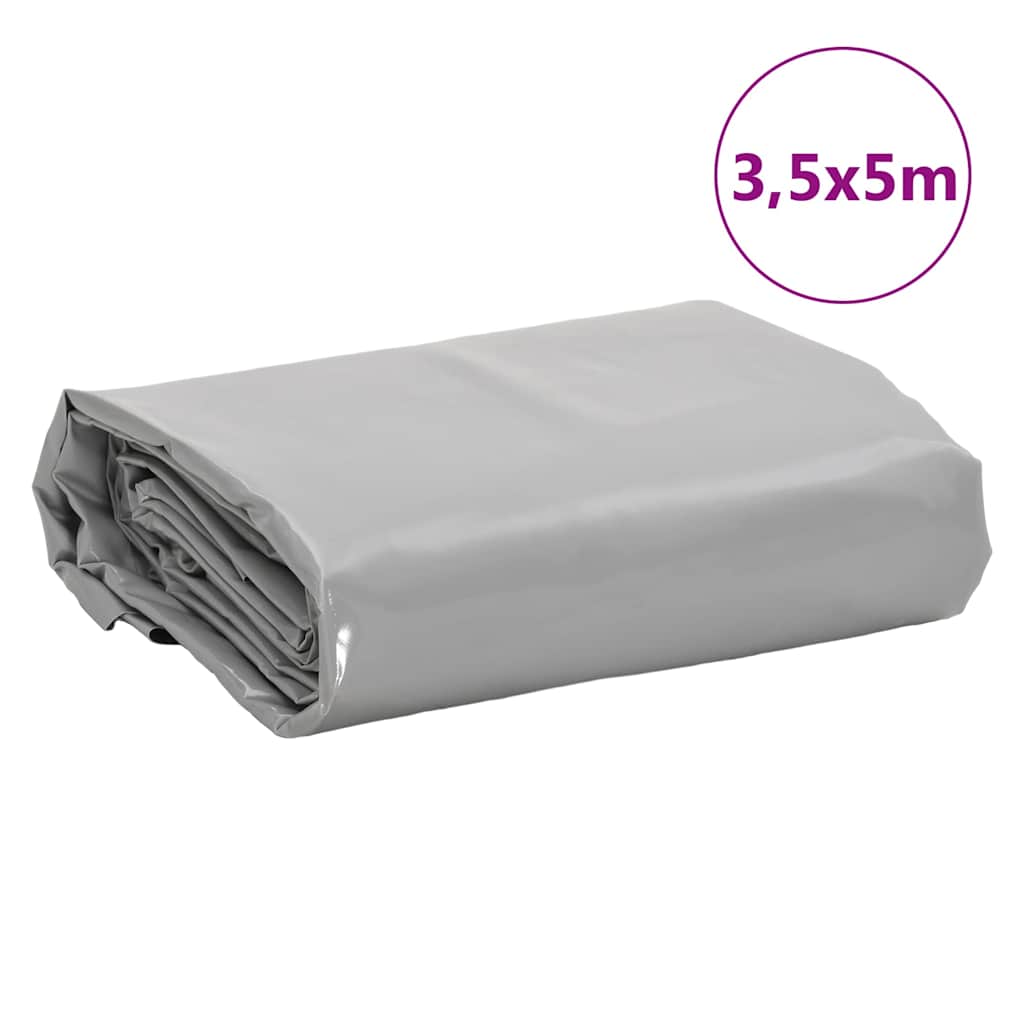 Plane 650g / m² Grau 3,5 x 5 m Canvas mit PVC-Beschichtung