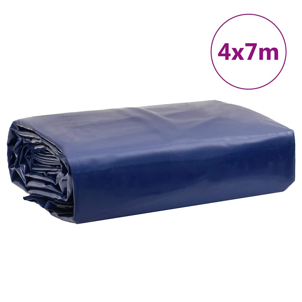 Plane 650g / m² Blau 4 x 7 m Canvas mit PVC-Beschichtung