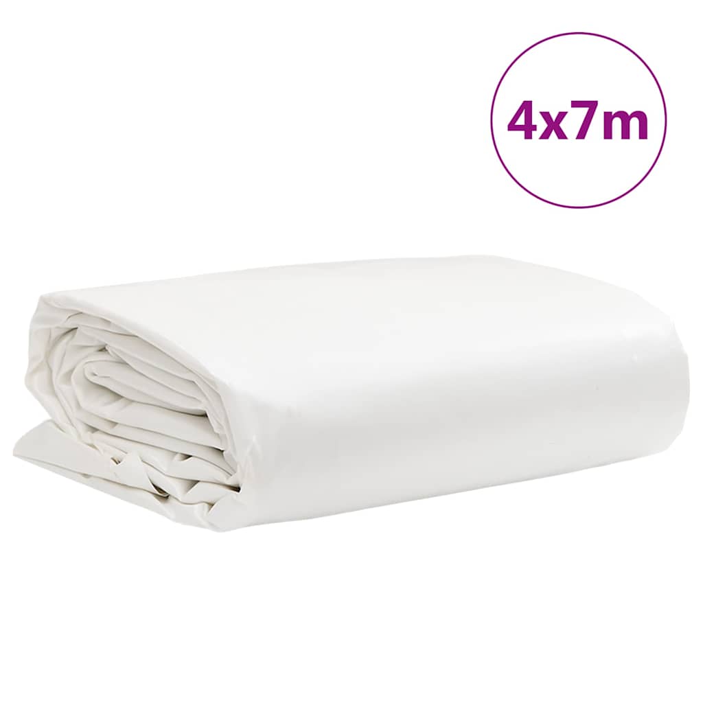 Plane 650g / m² Weiß 4 x 7 m Canvas mit PVC-Beschichtung
