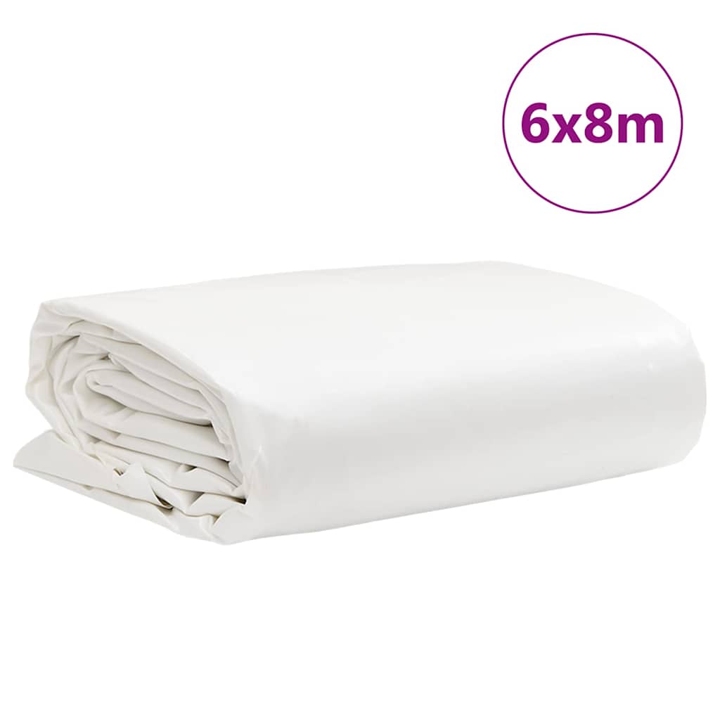 Plane 650g / m² Weiß 6 x 8 m Canvas mit PVC-Beschichtung