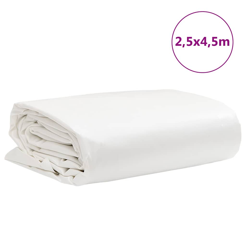 Plane 650g / m² Weiß 2,5 x 4,5 m Canvas mit PVC-Beschichtung