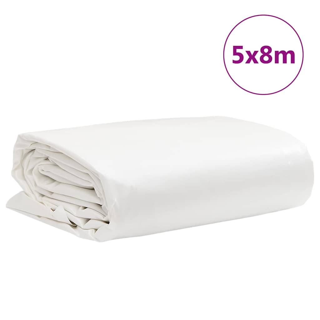 Plane 650g / m² Weiß 5 x 8 m Canvas mit PVC-Beschichtung