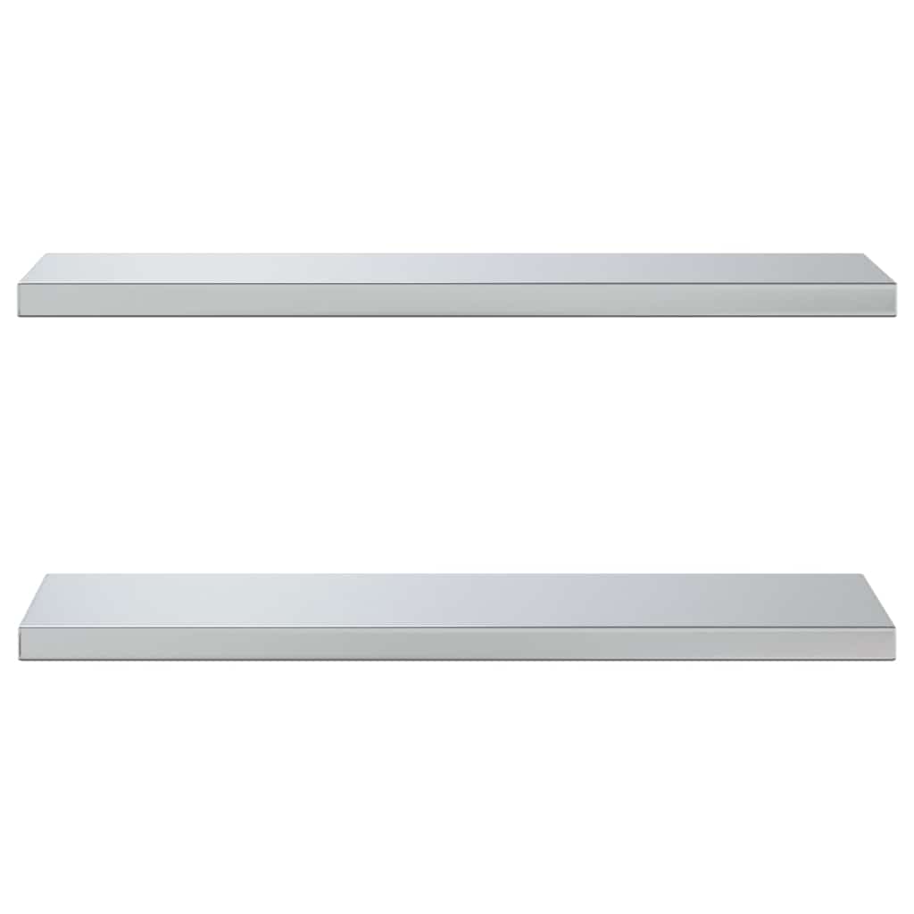Wandregale 2 Stk. 75x23,5 cm Silbern Edelstahl