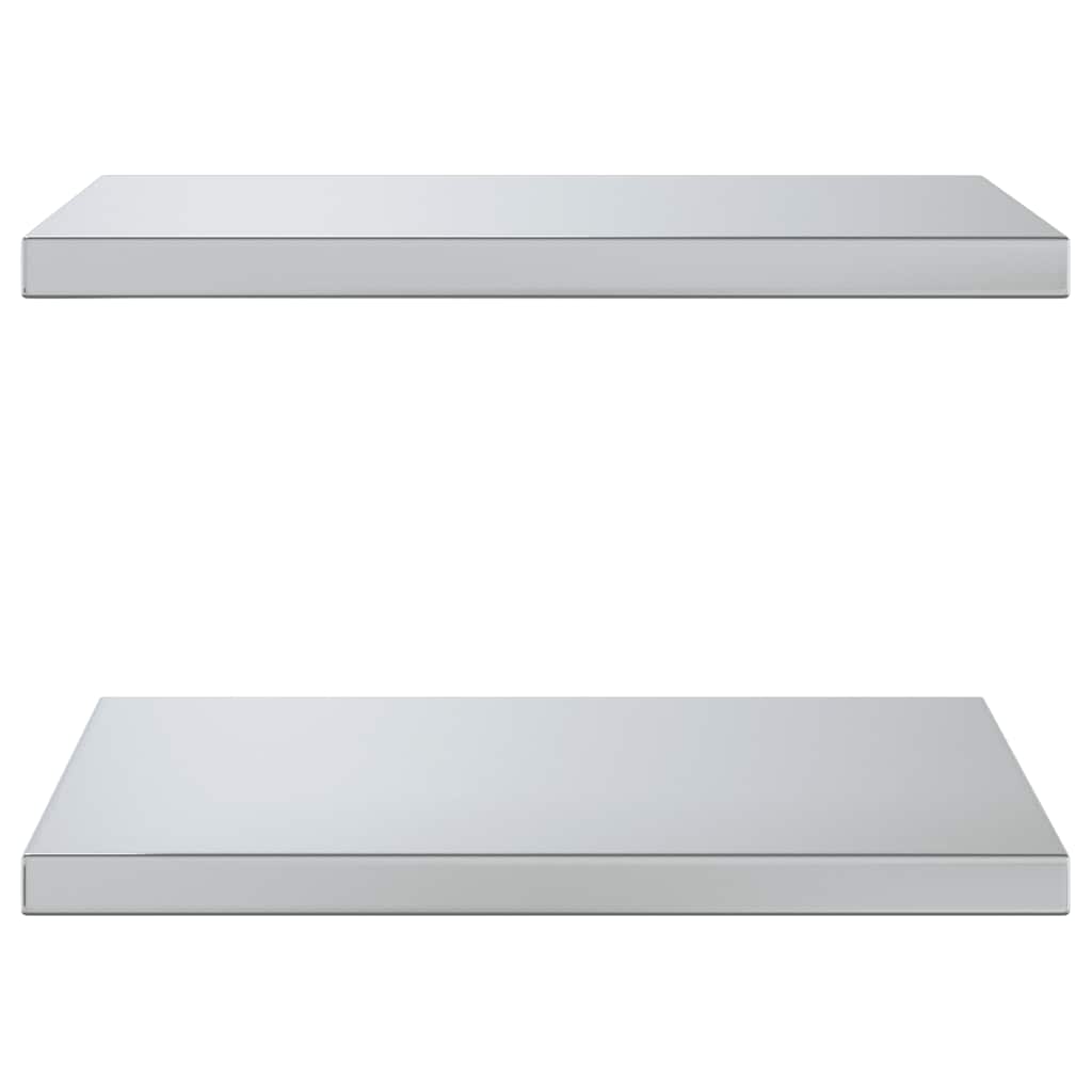 Wandregale 2 Stk. 50x40 cm Silbern Edelstahl