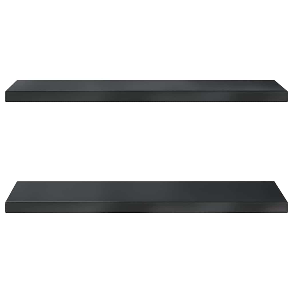 Wandregale 2 Stk. 100x30 cm Schwarz Edelstahl
