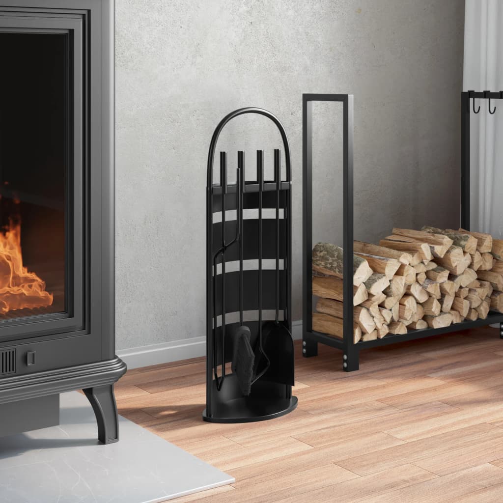 5-piece fireplace tool set 23x15x66 cm steel