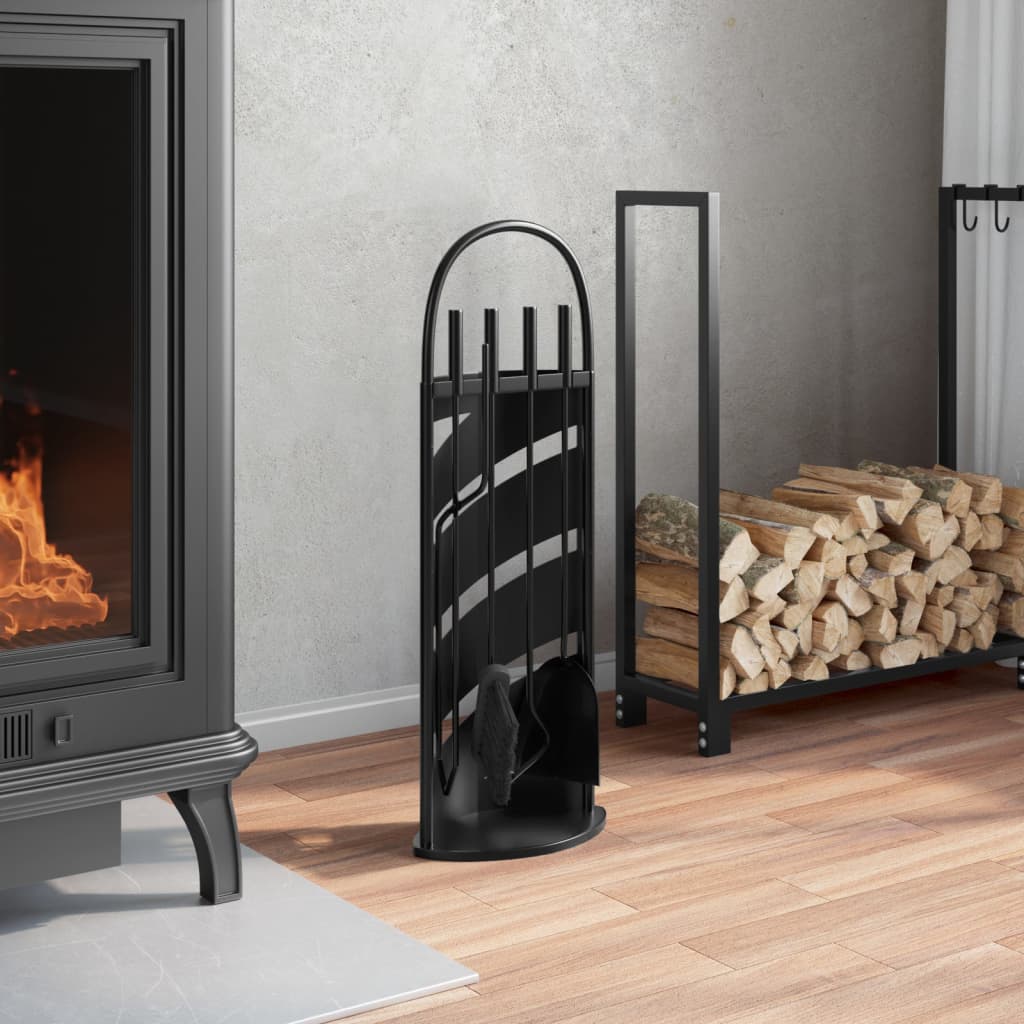 5-piece fireplace tool set 23x15x66 cm steel