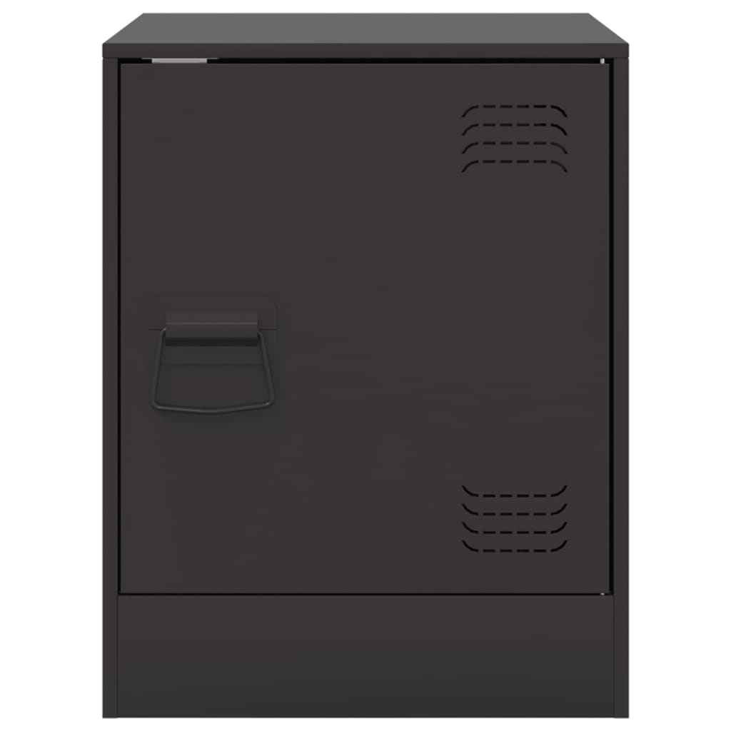 Bedside Table Black 34.5x39x44 cm Steel