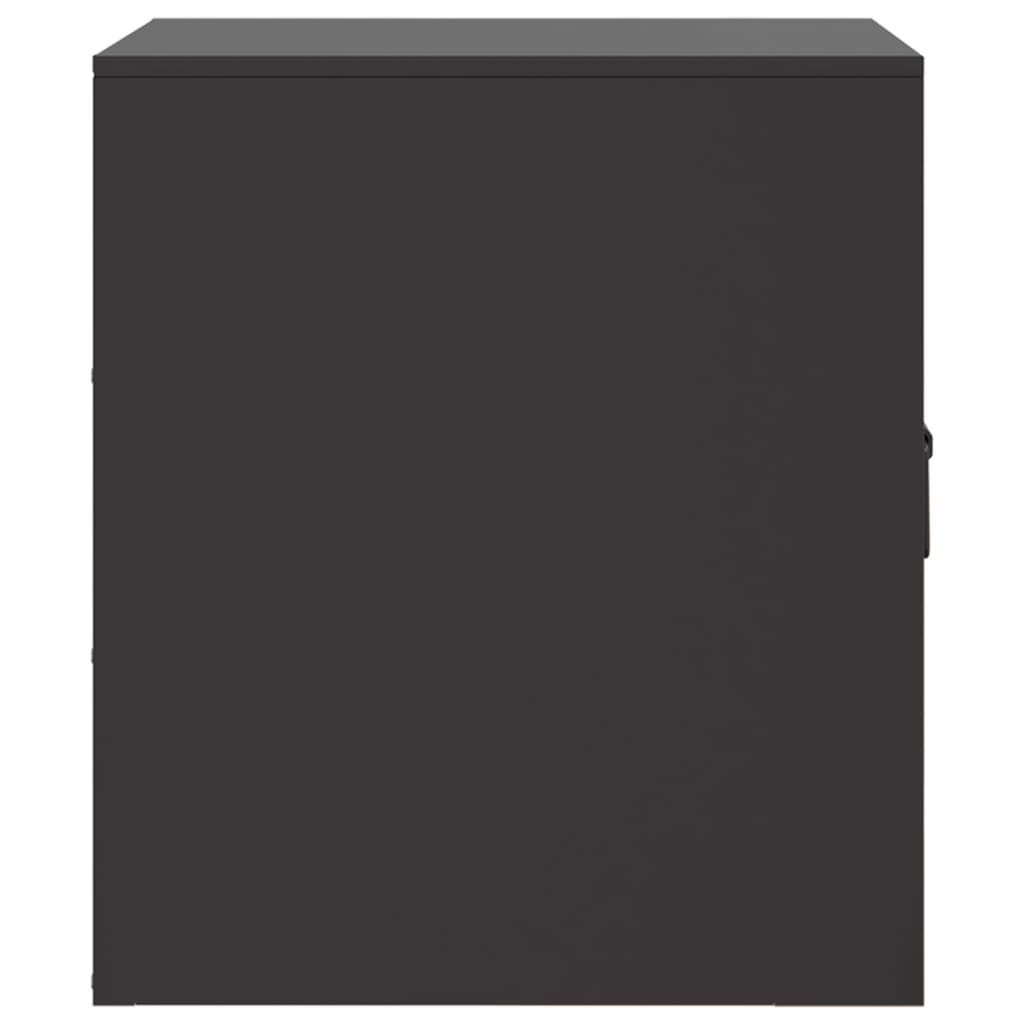 Bedside Table Black 34.5x39x44 cm Steel