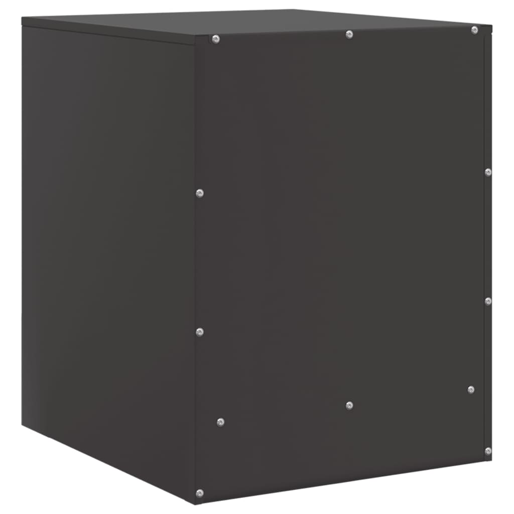 Bedside Table Black 34.5x39x44 cm Steel