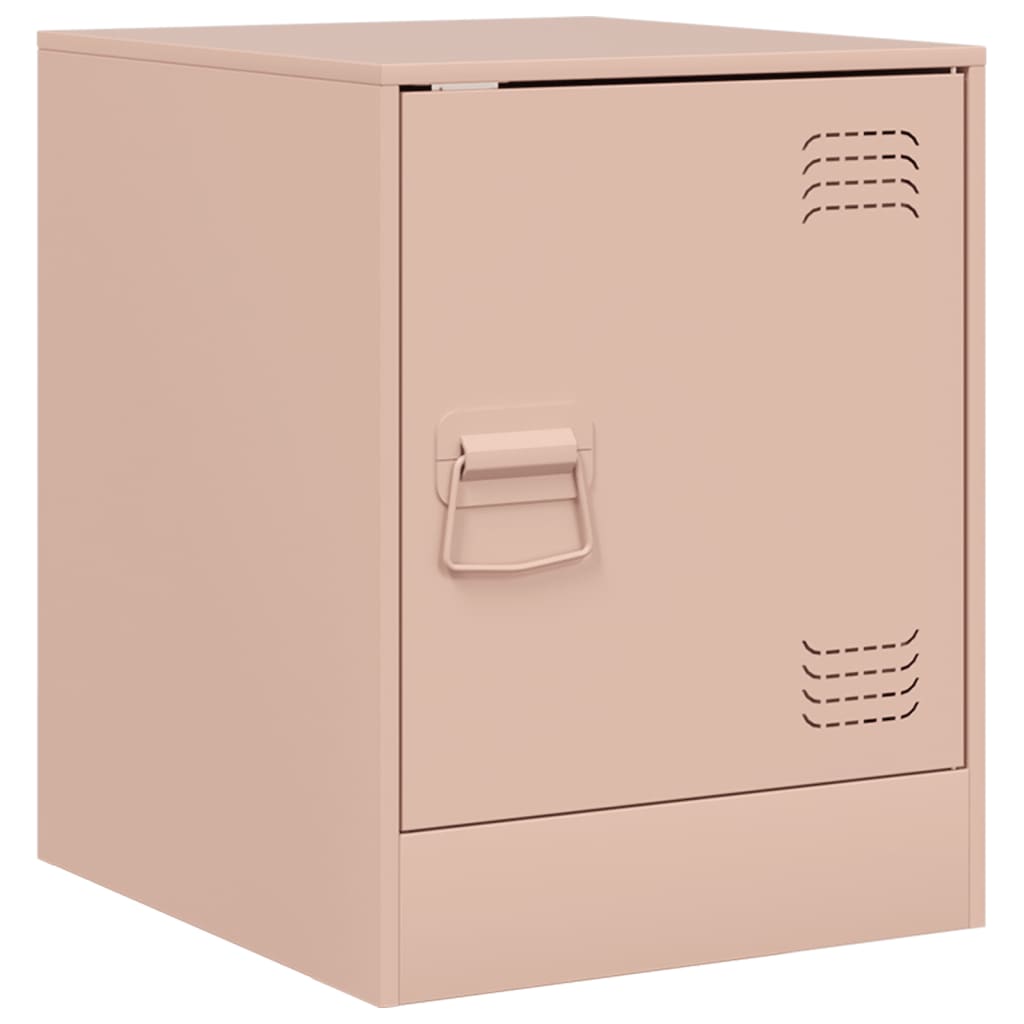 Bedside Table Pink 34.5x39x44 cm Steel