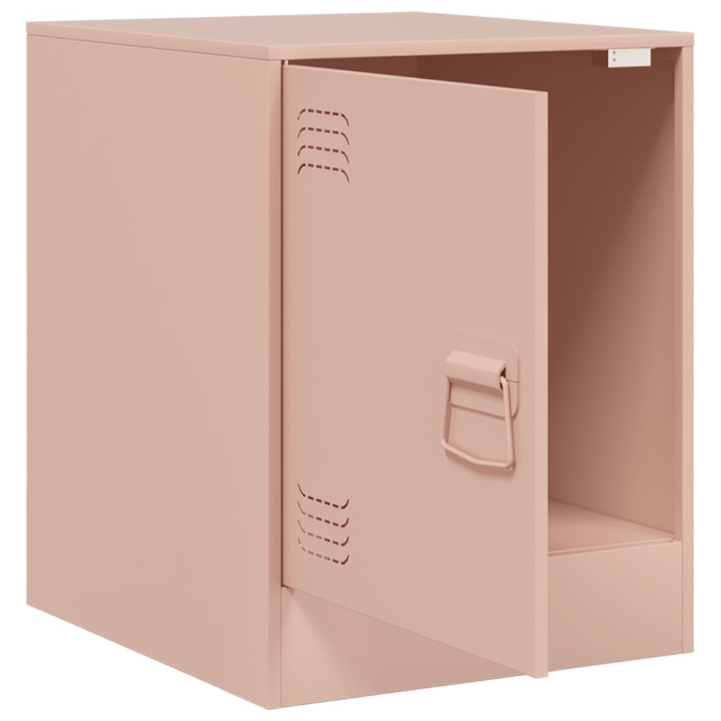 Bedside Table Pink 34.5x39x44 cm Steel