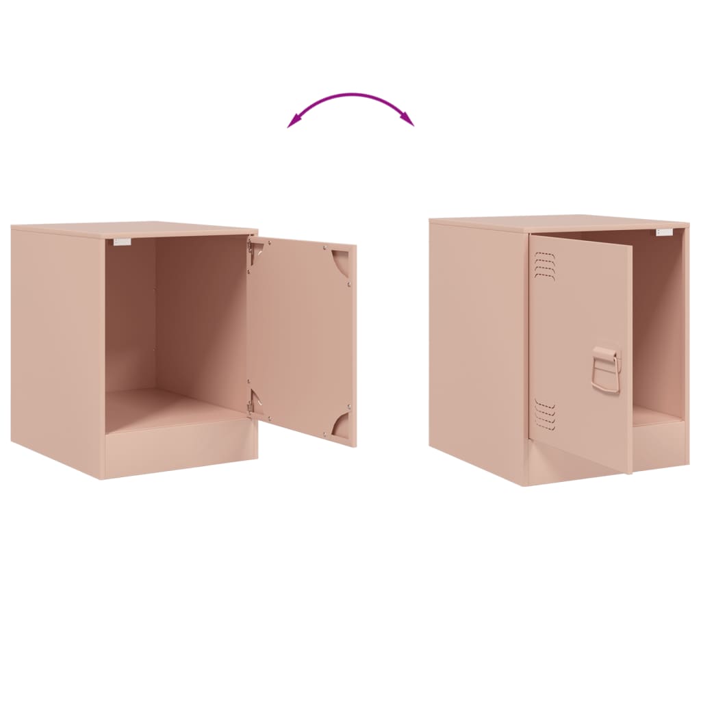 Bedside Table Pink 34.5x39x44 cm Steel