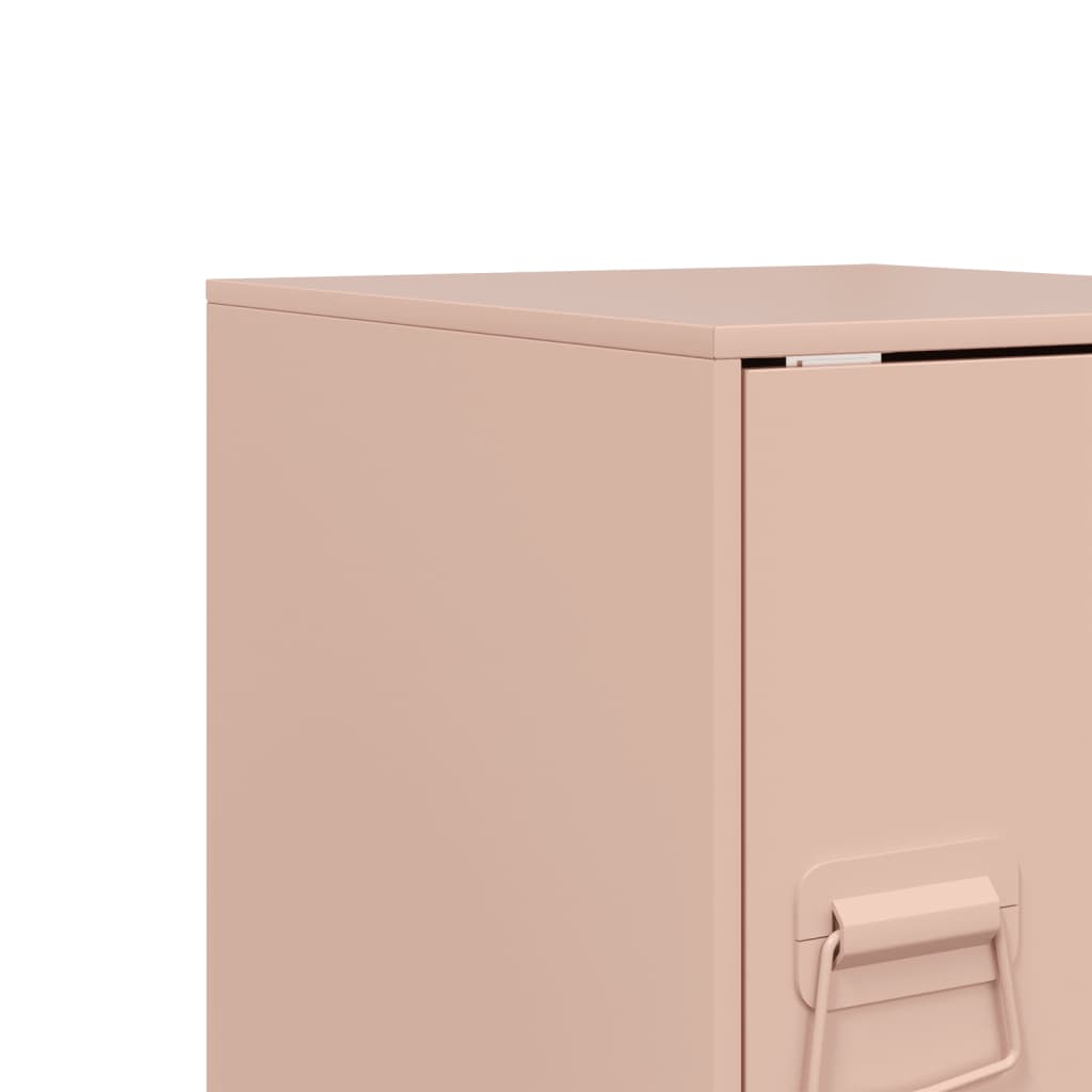 Bedside Table Pink 34.5x39x44 cm Steel