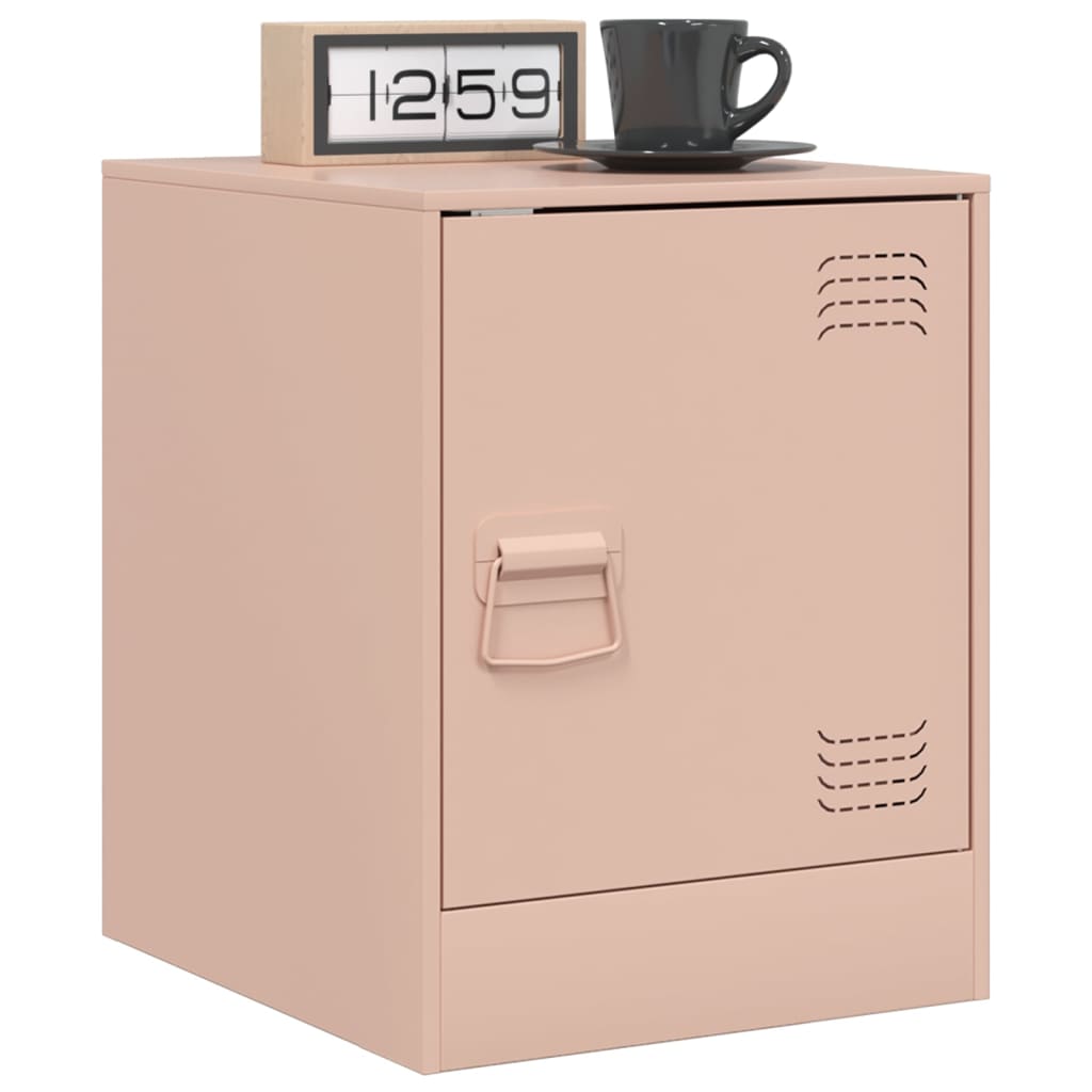 Tables de chevet 2 pcs. Rose 34,5x39x44 cm en acier