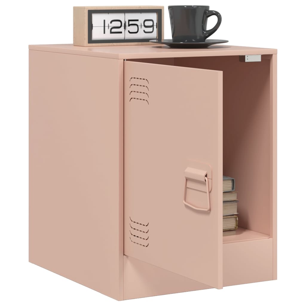 Tables de chevet 2 pcs. Rose 34,5x39x44 cm en acier