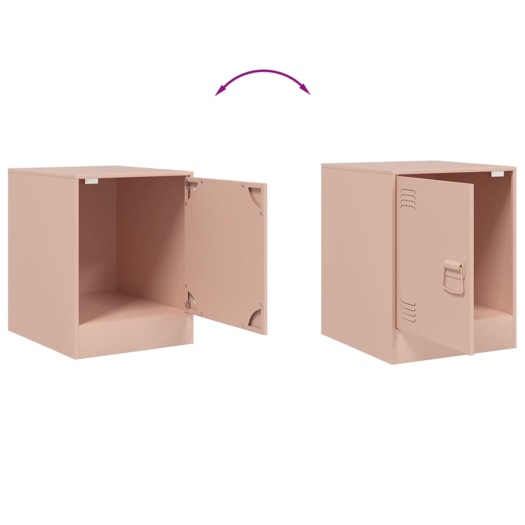 Tables de chevet 2 pcs. Rose 34,5x39x44 cm en acier