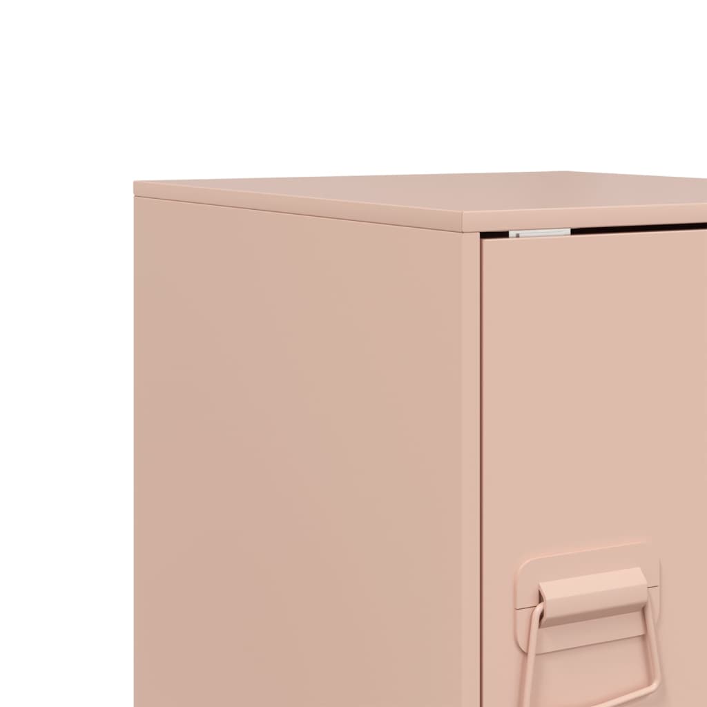 Tables de chevet 2 pcs. Rose 34,5x39x44 cm en acier