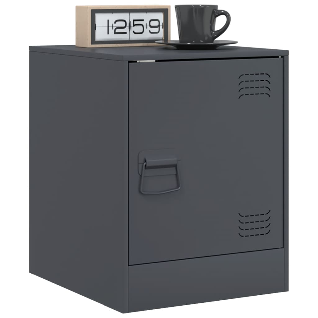 Bedside tables 2 pcs. Anthracite 34.5x39x44 cm steel