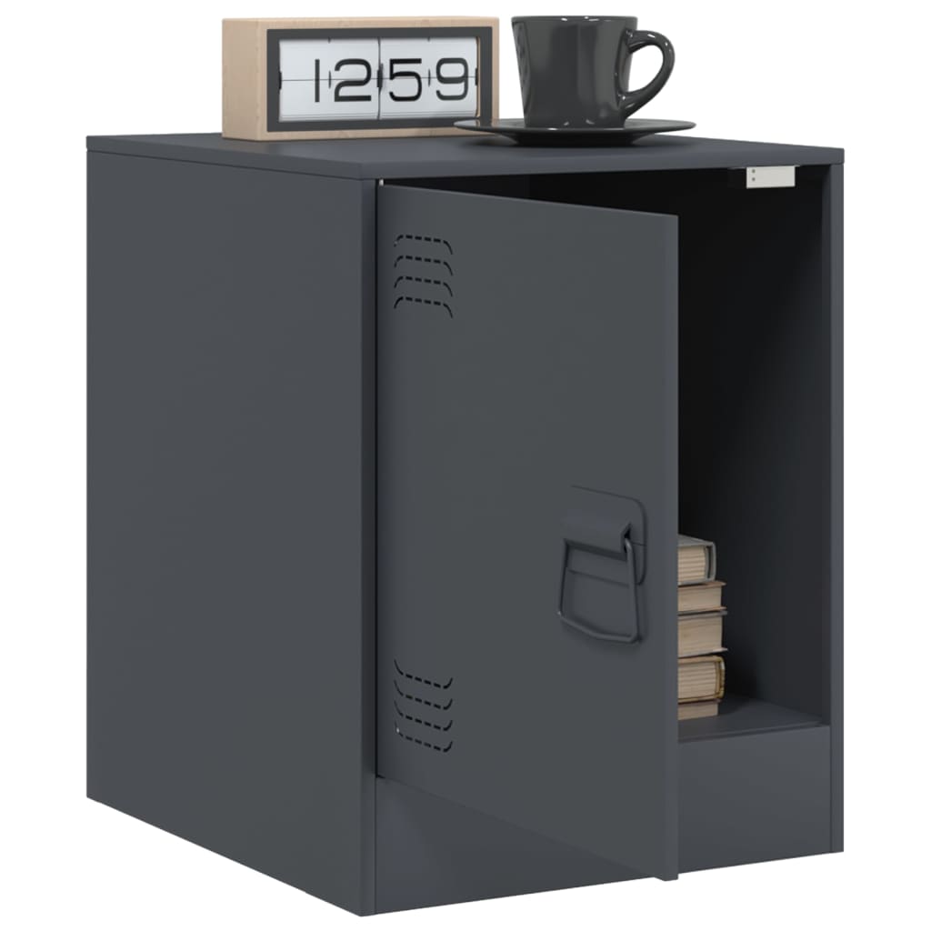 Bedside tables 2 pcs. Anthracite 34.5x39x44 cm steel