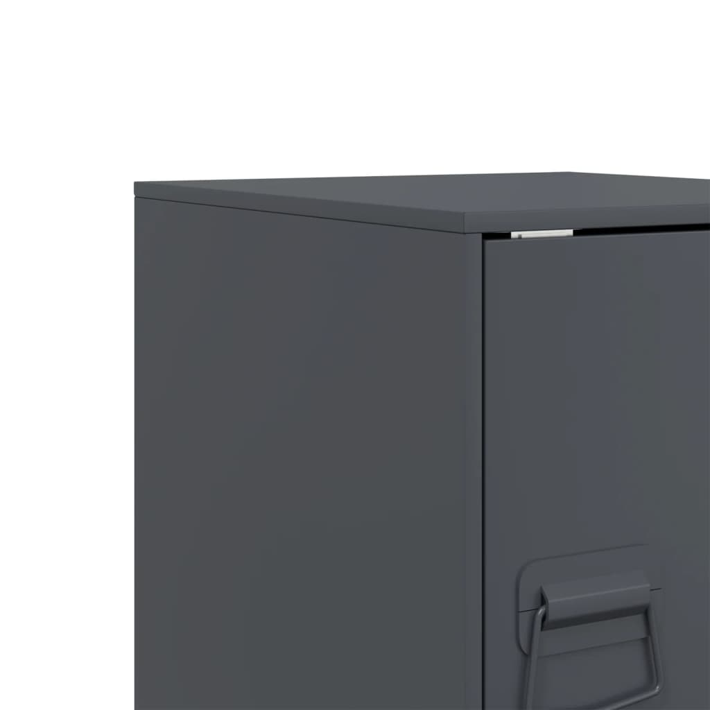 Bedside tables 2 pcs. Anthracite 34.5x39x44 cm steel