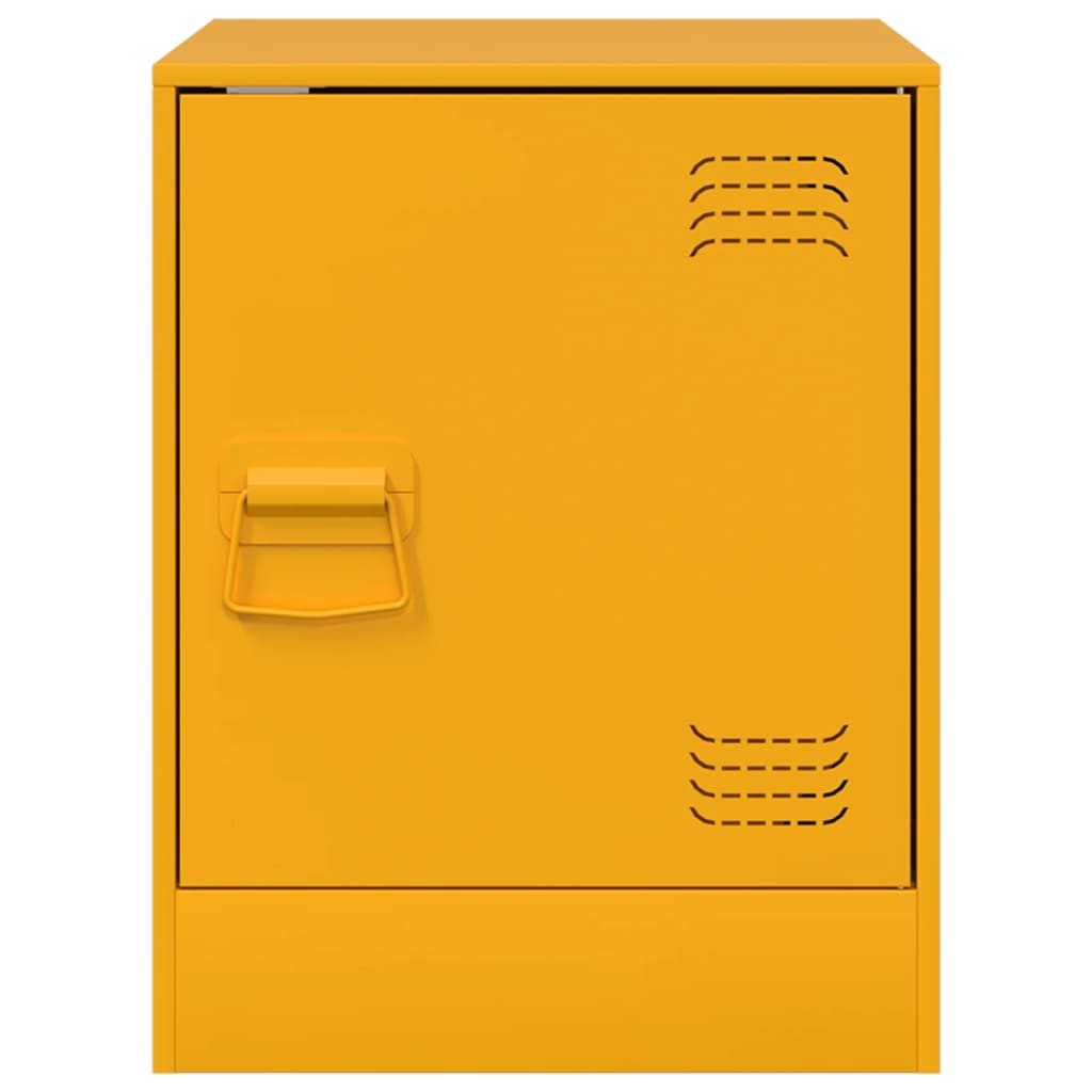 Tables de chevet 2 pcs. Jaune moutarde 34,5x39x44 cm en acier