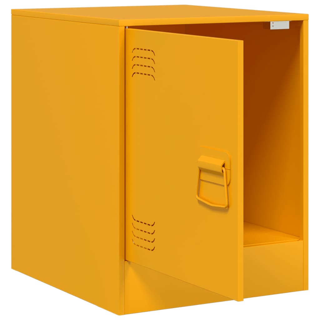 Tables de chevet 2 pcs. Jaune moutarde 34,5x39x44 cm en acier