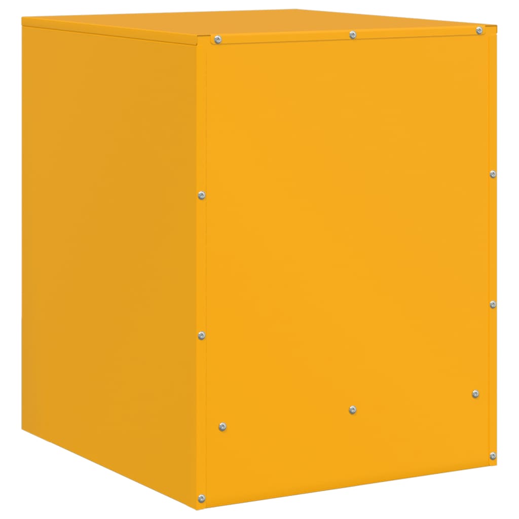 Tables de chevet 2 pcs. Jaune moutarde 34,5x39x44 cm en acier