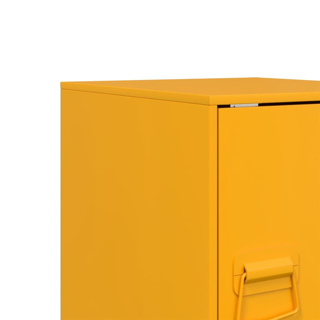 Tables de chevet 2 pcs. Jaune moutarde 34,5x39x44 cm en acier