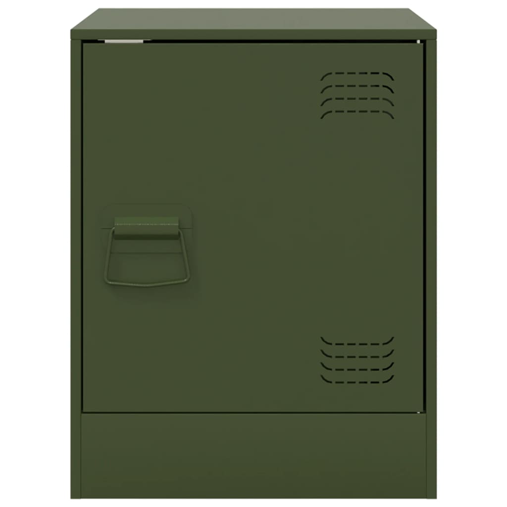 Bedside tables 2 pcs. Olive green 34.5x39x44 cm steel