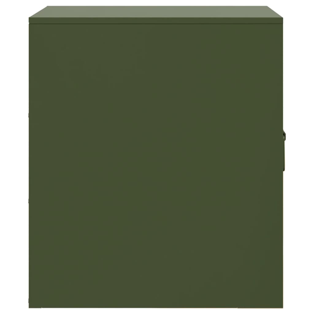 Bedside tables 2 pcs. Olive green 34.5x39x44 cm steel