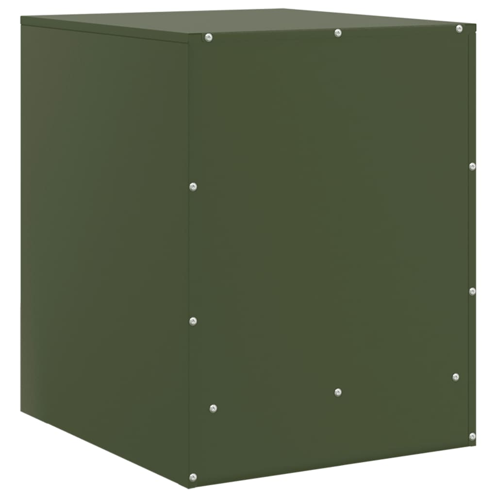 Bedside tables 2 pcs. Olive green 34.5x39x44 cm steel