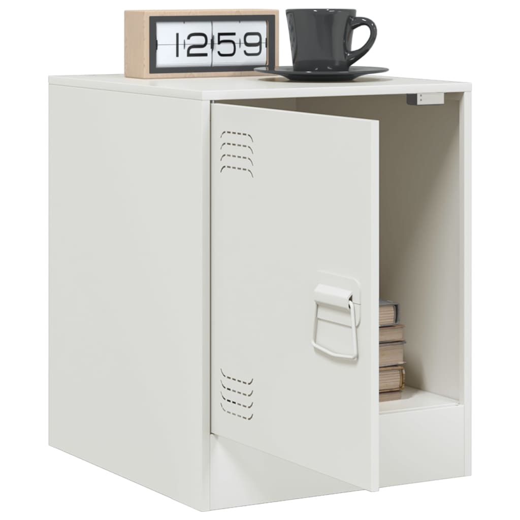 Tables de chevet 2 pcs. Blanc 34,5x39x44 cm en acier