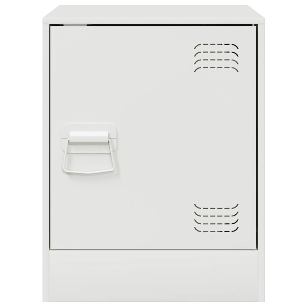 Tables de chevet 2 pcs. Blanc 34,5x39x44 cm en acier