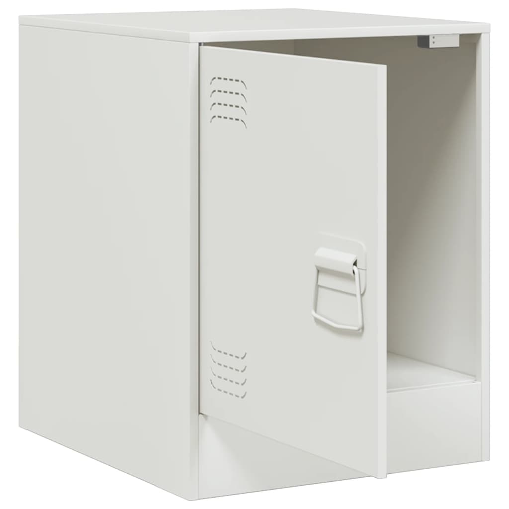 Tables de chevet 2 pcs. Blanc 34,5x39x44 cm en acier