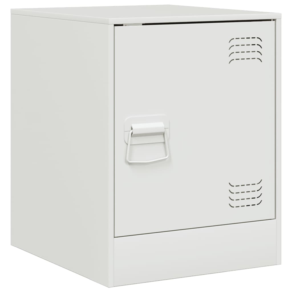 Tables de chevet 2 pcs. Blanc 34,5x39x44 cm en acier